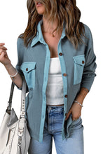 Load image into Gallery viewer, Waffle-Knit Shacket with Pockets
