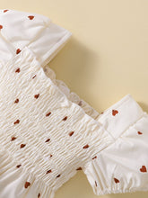 Load image into Gallery viewer, Baby Girl Heart Print Square Neck Dress