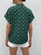 Load image into Gallery viewer, Printed Notched Short Sleeve Blouse