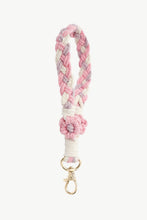 Load image into Gallery viewer, Floral Braided Wristlet Key Chain