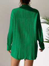Load image into Gallery viewer, Textured Buttoned Shirt and Shorts Set