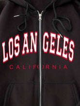 Load image into Gallery viewer, LOS ANGELES CALIFORNIA Graphic Drawstring Hooded Jacket