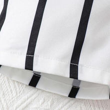 Load image into Gallery viewer, Striped Two-Tone Short Sleeve Tie Waist Romper
