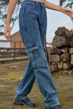 Load image into Gallery viewer, Loose Fit Long Jeans with Pockets
