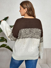 Load image into Gallery viewer, Plus Size Round Neck Long Sleeve Printed Sweater