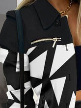Load image into Gallery viewer, Printed Button Up Zip Detail Shacket