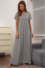 Load image into Gallery viewer, Round Neck Short Sleeve Maxi Dress