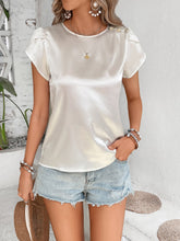 Load image into Gallery viewer, Round Neck Petal Sleeve Blouse