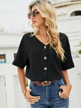Load image into Gallery viewer, V-Neck Dropped Shoulder Shirt
