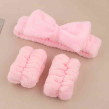 Load image into Gallery viewer, Face Wash Wristband and Bow Headband