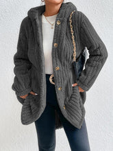 Load image into Gallery viewer, Button Down Hooded Coat