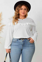 Load image into Gallery viewer, Plus Size Ruffled Round Neck Long Sleeve Blouse