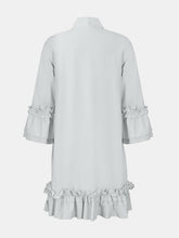 Load image into Gallery viewer, Frill Tie Neck Three-Quarter Sleeve Dress