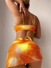 Load image into Gallery viewer, Tied Gradient Spaghetti Strap Three-Piece Swim Set