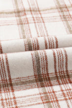Load image into Gallery viewer, Plaid Drawstring Button Up Long Sleeve Hooded Jacket