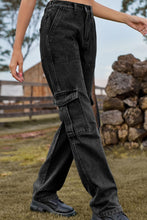 Load image into Gallery viewer, Loose Fit Long Jeans with Pockets