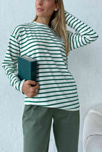 Load image into Gallery viewer, Round Neck Striped Dropped Shoulder T-Shirt
