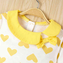 Load image into Gallery viewer, Baby Girl Heart Print Ruffle Hem Dress