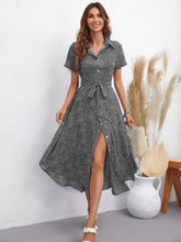 Load image into Gallery viewer, Printed Short Sleeve Collared Dress
