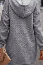 Load image into Gallery viewer, Texture Half Snap Drawstring Hooded Dress