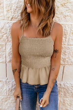 Load image into Gallery viewer, Smocked Square Neck Spaghetti Strap Cami