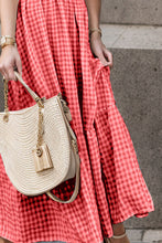 Load image into Gallery viewer, Full Size Smocked Ruffled Plaid Ruffle Hem Dress