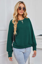 Load image into Gallery viewer, Round Neck Dropped Shoulder Pullover Sweater