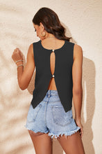 Load image into Gallery viewer, Buttoned Cutout Ribbed Trim Knit Tank