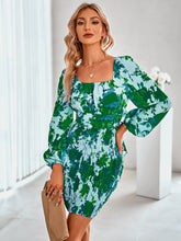 Load image into Gallery viewer, Floral Square Neck Smocked Mini Dress
