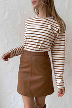 Load image into Gallery viewer, Round Neck Striped Dropped Shoulder T-Shirt