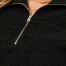 Load image into Gallery viewer, Plus Size Collared Neck Half Zip Sweatshirt