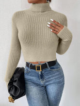 Load image into Gallery viewer, Ribbed Turtleneck Long Sleeve Sweater