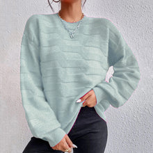 Load image into Gallery viewer, Round Neck Dropped Shoulder Sweater