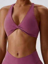 Load image into Gallery viewer, Yoga V-Neck Twisted Sleeveless Sports Bra