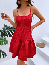 Load image into Gallery viewer, Textured Spaghetti Strap Cutout Dress