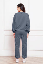 Load image into Gallery viewer, Round Neck Long Sleeve Sweatshirt and Pants Set