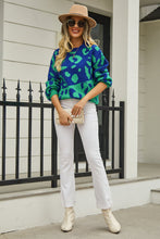 Load image into Gallery viewer, Leopard Round Neck Dropped Shoulder Sweater