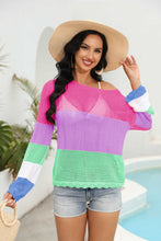 Load image into Gallery viewer, AGUA FRESCA Color Block Sheer Cover Up