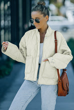 Load image into Gallery viewer, Drawstring Dropped Shoulder Quilted Jacket
