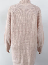 Load image into Gallery viewer, Mock Neck Dropped Shoulder Sweater Dress