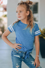 Load image into Gallery viewer, Girls Striped Tie Front T-Shirt