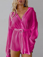 Load image into Gallery viewer, Button Up Dropped Shoulder Shirt Dress