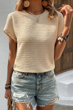 Load image into Gallery viewer, Textured Round Neck Short Sleeve Top