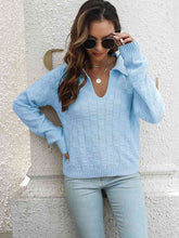 Load image into Gallery viewer, Johnny Collar Dropped Shoulder Sweater