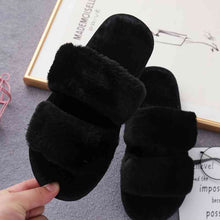 Load image into Gallery viewer, Faux Fur Double Strap Slippers