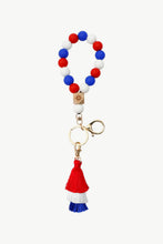 Load image into Gallery viewer, Contrast Tassel Silicone Bead Wristlet Key Chain
