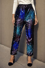 Load image into Gallery viewer, Sequin Contrast High Waist Pants