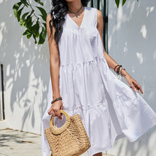 Load image into Gallery viewer, V-Neck Sleeveless Tiered Dress