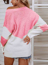 Load image into Gallery viewer, Color Block V-Neck Sweater