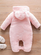 Load image into Gallery viewer, Baby Rabbit Decor Long Sleeve Hooded Snapped Jumpsuit